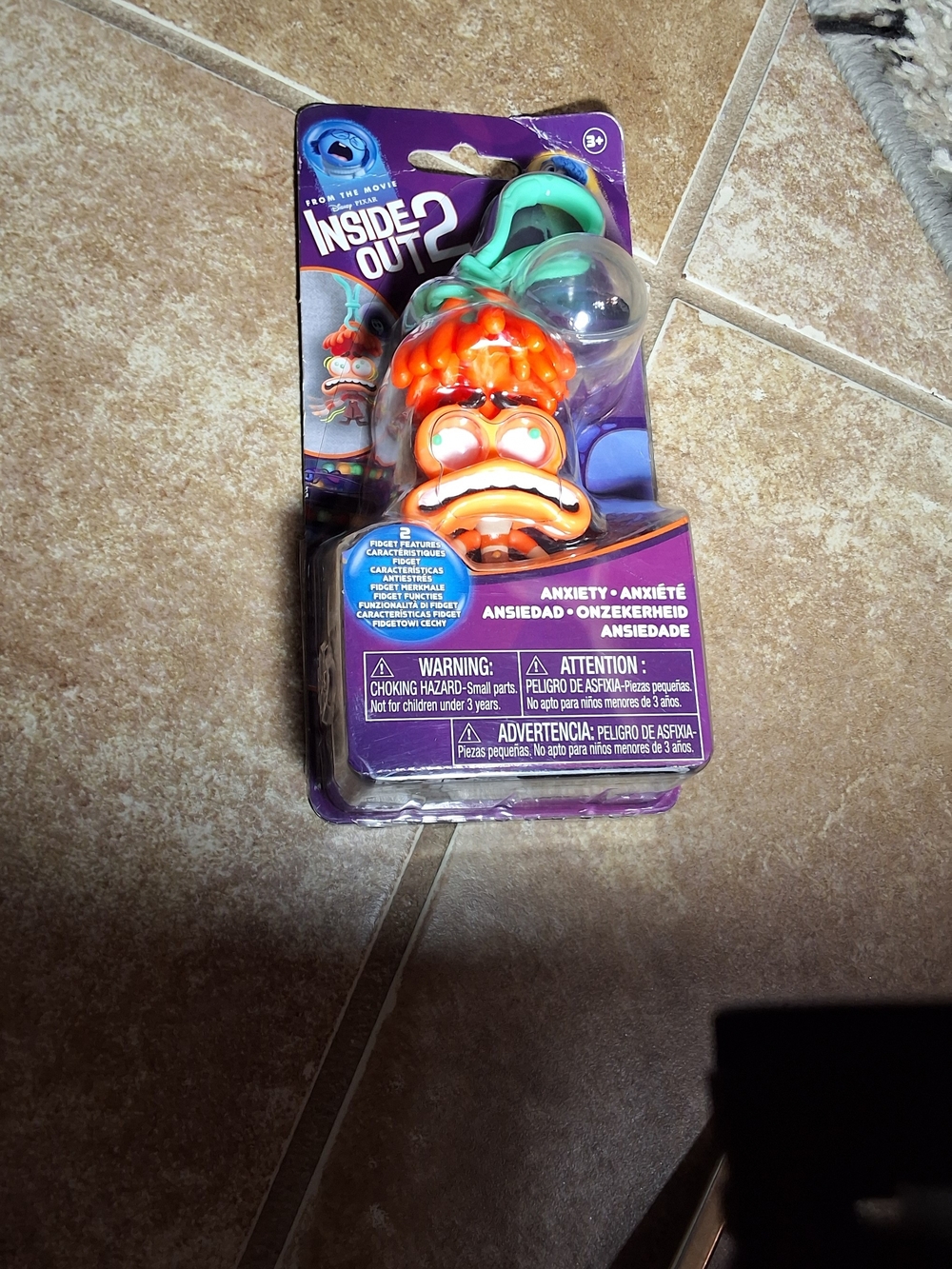 Disney Inside Out 2 Anxiety Squeeze Toy Keychain - Orange & Teal